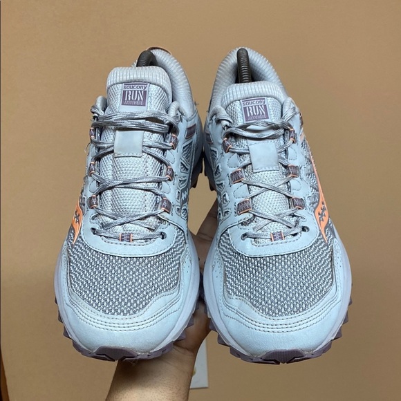 Saucony Excursion TR13 Versafoam Trail Running Sneakers “Gray Peach Plum Fog” - Picture 13 of 16